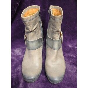 PIKOLINOS Taupe Leather Ankle Boots with Wrap Strap Detail sz 37(7-7.5)